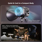 Halo 300x LED Studio Light Compact 305W Bi-Color COB Video Light, alternate view 6