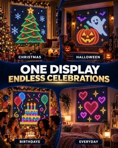 Haloween & Christmas Lights, Smart Outdoor Wall Curtain Light 400 LEDs App & Remote Control Music Sync DIY, alternate view 3