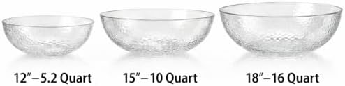 Hammered Plastic Serving Bowl - 15", Clear, 1 Pc in 15 inches in Clear, alternate view 4