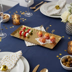 Hammered Rectangular Platter Serving Tray, Gold Stainless Steel Decorative Storage Tray, 9.8 x 4.3 Inch in 9.8 x, alternate