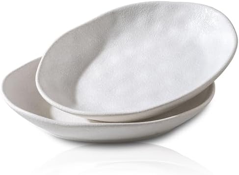 Handcrafted Ceramic Plates Set of 2, Pasta Bowls | 10'' Serving Bowls for Entertaining, Serving Dishes |