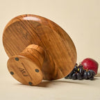 Handcrafted Mango Wood Pedestal Stand for Cake, Cupcakes, Desserts - Rustic Round Display Stand for Parties, alternate view 3