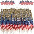 Handheld Flags 200 - Mini US Flags on Stick, Bulk Small American Banner for Parades, Events, Celebrations