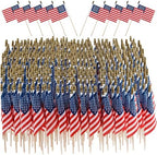 Handheld Flags 200 - Mini US Flags on Stick, Bulk Small American Banner for Parades, Events, Celebrations