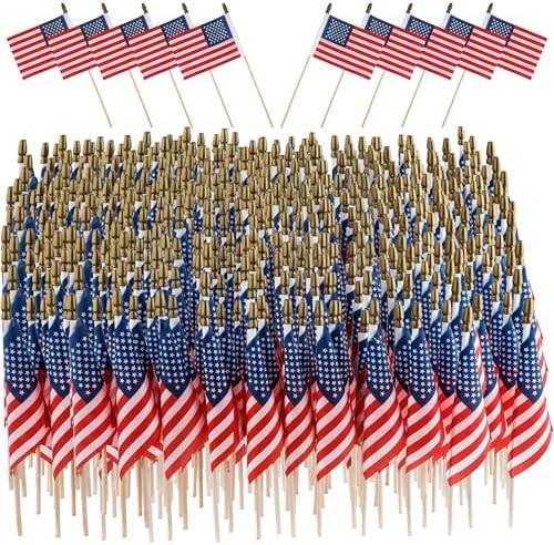 Handheld Flags 200 - Mini US Flags on Stick, Bulk Small American Banner for Parades, Events, Celebrations