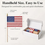 Handheld Flags 200 - Mini US Flags on Stick, Bulk Small American Banner for Parades, Events, Celebrations, alternate view 5