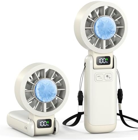 Handheld Portable Fan with Ice Cooling Rechargeable 5.5m/s Speed