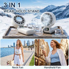Handheld Portable Fan with Ice Cooling Rechargeable 5.5m/s Speed, alternate view 4