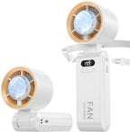Handheld Portable Turbo Fan with Ice Cooler, Speed (1-199) 5500mAh Rechargeable Personal Fan,[20H Cooling Time]