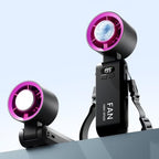 Handheld Portable Turbo Fan with Ice Cooler, Speed (1-199) 5500mAh Rechargeable Personal Fan,[20H Cooling Time]