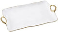 Handle with Style Large Platter Porcelain (White and Gold) in 17.5 inches in White and Gold