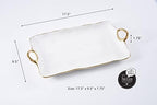 Handle with Style Large Platter Porcelain (White and Gold) in 17.5 inches in White and Gold, alternate view 3