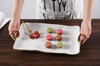 Handle with Style Large Platter Porcelain (White and Gold) in 17.5 inches in White and Gold, alternate view 5