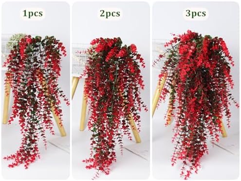 Hanging Artificial Plants Fake Vines Hanging Eucalyptus Leaf Plants, alternate view 4