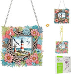 Hanging Diamond Art Decorative Kit 5D Diamond Painting Kit, DIY Lighthouse Landscape Theme Diamond Art Kit
