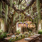 Hanging Green Spanish Moss Fairy Forest Ceiling Party Halloween Decor, alternate view 6