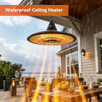 Hanging Heater, 1500W Outdoor Electric Patio Ceiling Heater with Remote Control, Infrared for Courtyard, Garage, alternate