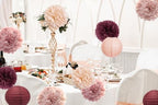 Hanging Party Decorations - Tissue Paper pom poms and Lanterns Backdrop Decor for Engagement Wedding Birthday, alternate view