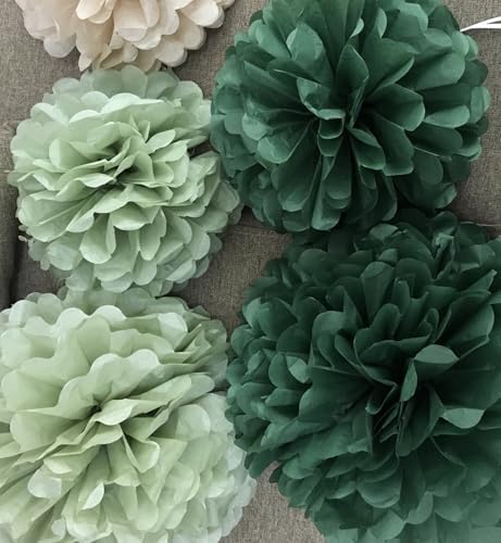 Hanging Party Decorations - Tissue Paper pom poms and Lanterns Backdrop Decor for Engagement Wedding Birthday, alternate view