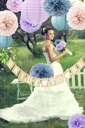 Hanging Party Decorations - Tissue Paper pom poms and Lanterns Backdrop Decor for Engagement Wedding Bridal, alternate view 3
