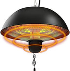 Hanging Patio Heater, Outdoor/Indoor Electric Infrared, Ceiling Heater with 3 Adjustable Modes 600W/900W/1500W.