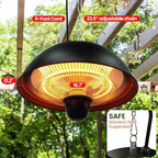 Hanging Patio Heater, Outdoor/Indoor Electric Infrared, Ceiling Heater with 3 Adjustable Modes 600W/900W/1500W., alternate