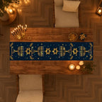 Hanukkah Decorations - Navy Blue Gold Hanukkah Table Runner, alternate view 7