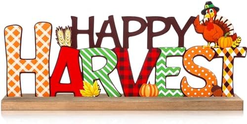 Happy Harvest Decorations for Home, Fall Metal Table Sign