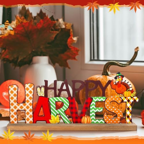 Happy Harvest Decorations for Home, Fall Metal Table Sign, alternate view 5