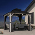 Hardtop Gazebo 10' x 10' Pavilion with White Frame