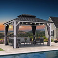 Hardtop Gazebo 10' x 12' Pavilion White Frame