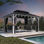 Hardtop Gazebo 10' x 14' Pavilion White Frame