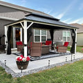 Hardtop Gazebo 12' x 16' Galvanized Steel Roof White Frame