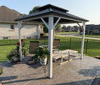 Hardtop Gazebo 8' x 10' Galvanized Steel Roof White Frame
