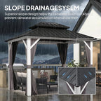 Hardtop Gazebo 8' x 10' Galvanized Steel Roof White Frame, alternate view 5