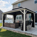Hardtop Gazebo 8' x 12' Galvanized Steel Roof White Frame