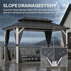 Hardtop Gazebo 8' x 12' Galvanized Steel Roof White Frame, alternate view 5