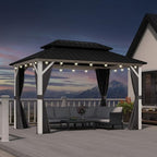 Hardtop Gazebo 8' x 12' Pavilion White Frame