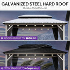 Hardtop Gazebo 8' x 12' Pavilion White Frame, alternate view 6