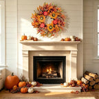 Harvest Fall Wreaths for Front Door - Farmhouse Thanksgiving Wreath Decor, alternate view 6