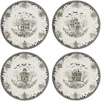 Haunted Village Accent Plates, Set Of 4, Assorted, Service For 4 in 4 Count in Multicolor
