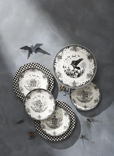 Haunted Village Accent Plates, Set Of 4, Assorted, Service For 4 in 4 Count in Multicolor, alternate view 7