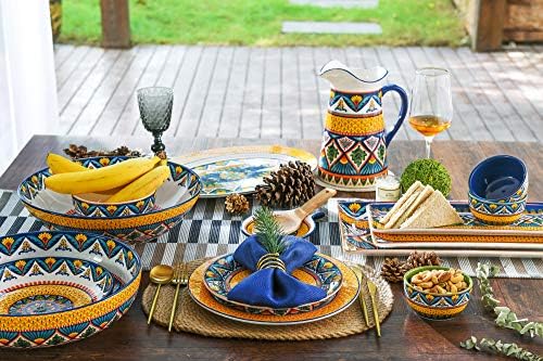Havana Ceramic 16 inch Oval Platter, Microwave & Dishwasher Safe in Large (16 inch) in Havana, alternate view 2