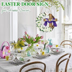 He is Risen Easter Decoration Wooden Wreaths for Front Door Sign Cross Sign Door Wall Signs, Christian Jesus, alternate view