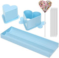 Heart Cake Pop Mold Set with 9in Tray and Sticks- Blue in Light blue(Heart)