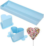 Heart Cake Pop Mold Set with 9in Tray and Sticks- Blue in Light blue(Heart), alternate view 3