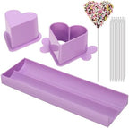 Heart Cake Pop Mold Set with 9in Tray and Sticks- Purple in Purple(Heart)
