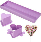 Heart Cake Pop Mold Set with 9in Tray and Sticks- Purple in Purple(Heart), alternate view 2