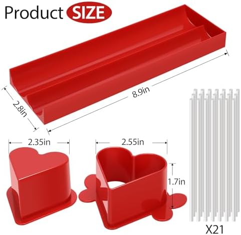 Heart Cake Pop Mold Set with 9in Tray and Sticks- Red in Red(Heart), alternate view 3