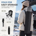 Heated Camping Chair for Adults, Folding Chair for Outside in Black & Grey, alternate view 6